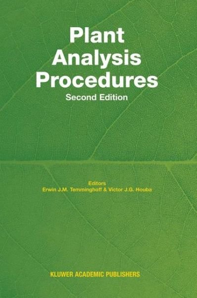 Cover for Erwin E J M Temminghoff · Plant Analysis Procedures (Paperback Bog) [Softcover reprint of hardcover 2nd ed. 2004 edition] (2010)
