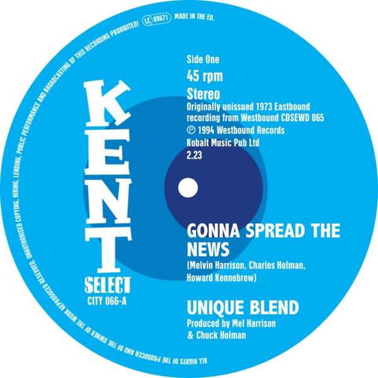 Cover for Unique Blend / A.c. Tilmon &amp; the Detroit Emeralds · Gonna Spread The News / Thats All I Got (LP) (2019)