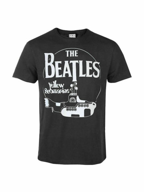 The Beatles - Yellow Sub 2 Tour Amplified Vintage Charcoal Small T Shirt - The Beatles - Koopwaar - AMPLIFIED - 5054488705174 - 1 december 2023