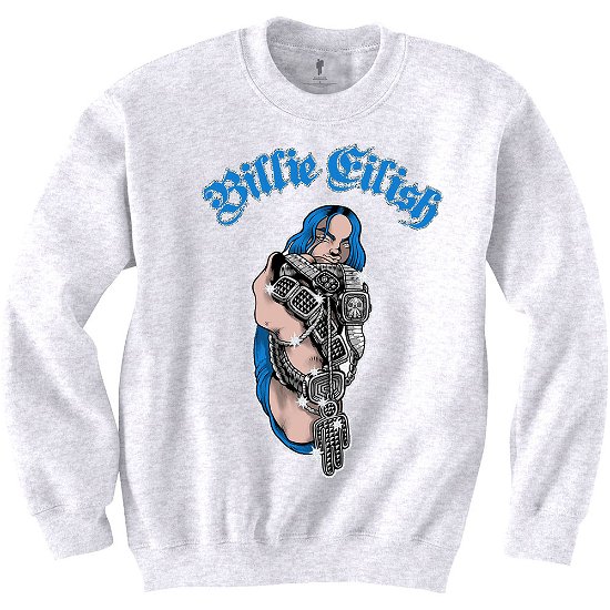 Cover for Billie Eilish · Billie Eilish Unisex Sweatshirt: Bling (Bekleidung) [size XS] [White - Unisex edition]