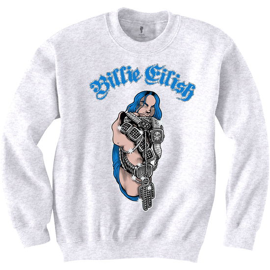 Cover for Billie Eilish · Billie Eilish Unisex Sweatshirt: Bling (Bekleidung) [size XS] [White - Unisex edition]