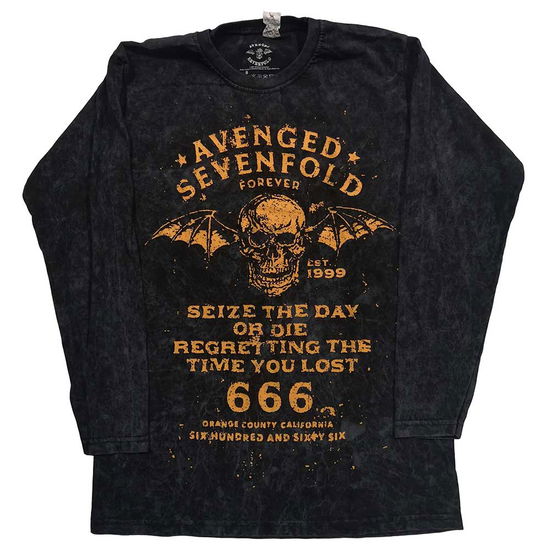 Avenged Sevenfold Unisex Long Sleeve T-Shirt: Sieze The Day (Wash Collection) - Avenged Sevenfold - Marchandise -  - 5056561017174 - 