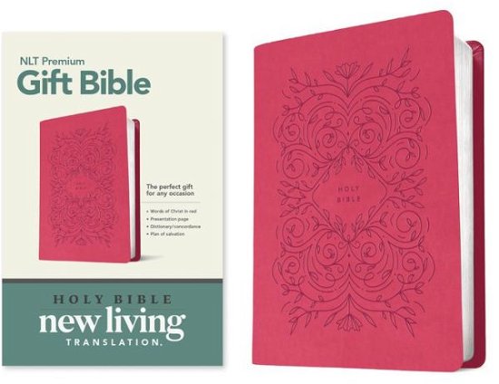 Cover for Tyndale House Publishers · Premium Gift Bible NLT (Red Letter, Leatherlike, Very Berry Pink Vines) (Lederbuch) (2022)