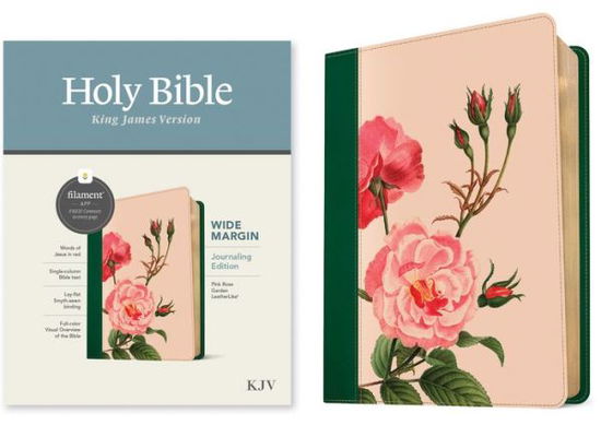 KJV Wide Margin Bible, Filament Enabled Edition (Red Letter, LeatherLike, Pink Rose Garden) - Tyndale - Books - Tyndale House Publishers - 9781496479174 - June 6, 2023