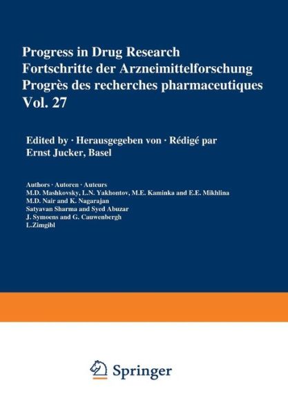 Cover for Jucker · Progress in Drug Research / Fortschritte der Arzneimittelforschung / Progres des recherches pharmaceutiques - Progress in Drug Research (Paperback Book) [Softcover reprint of the original 1st ed. 1983 edition] (2012)