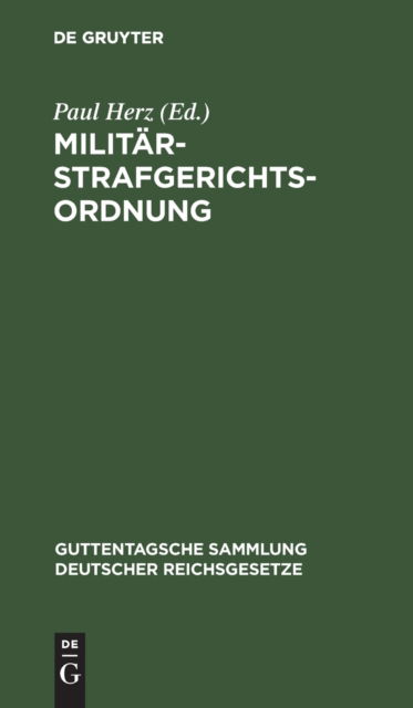 Cover for Paul Herz · Militrstrafgerichtsordnung (N/A) (1901)