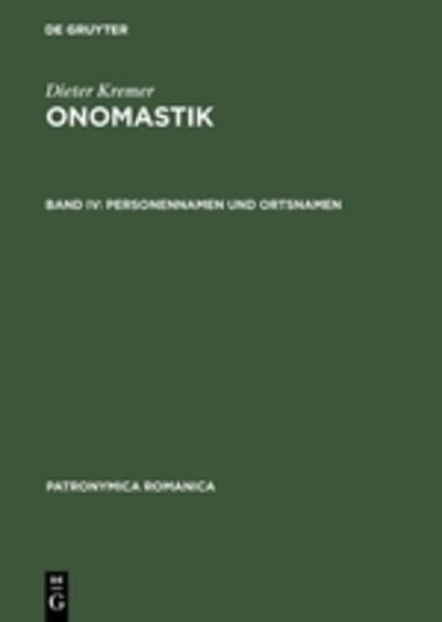 Cover for International Congress of Onomastic Sciences (18th 1993 Trier, Germany) · Onomastik (Book) (1999)