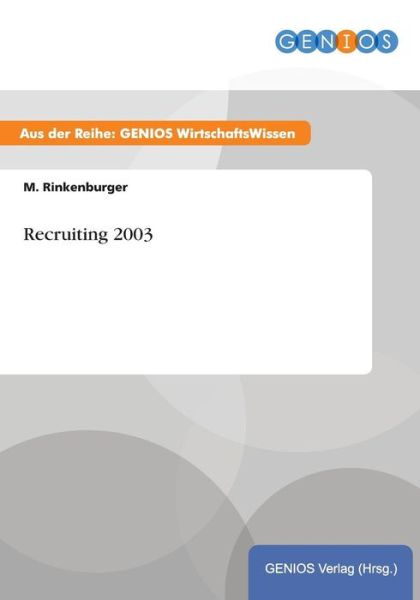 Cover for M Rinkenburger · Recruiting 2003 (Pocketbok) (2015)