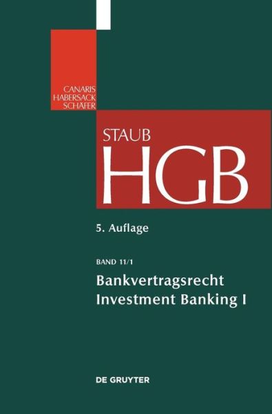 Cover for Staub · HGB.11/1.Bankvertragsrecht 1 (Book) (2016)