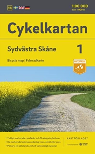 Cover for Kartförlaget · Cykelkartan: Sydvästra Skåne (Inbunden Bok) (2023)