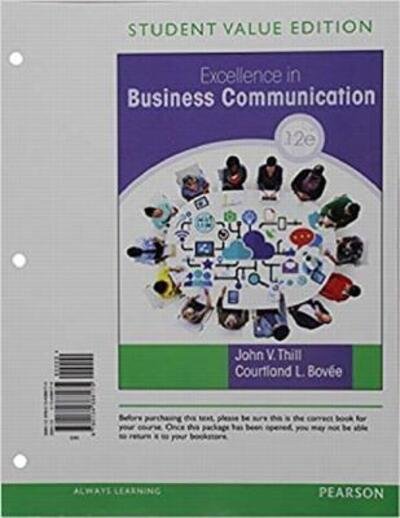 Cover for John Thill · Excellence in Business Communication, Student Value Edition (N/A) (2016)