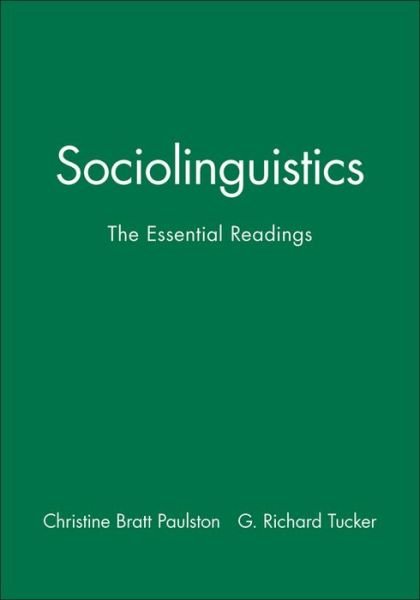 Cover for CB Paulston · Sociolinguistics: The Essential Readings - Linguistics: The Essential Readings (Paperback Bog) (2003)