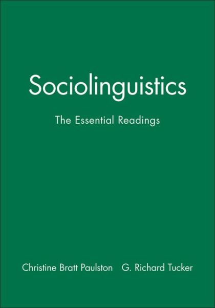 Cover for CB Paulston · Sociolinguistics: The Essential Readings - Linguistics: The Essential Readings (Paperback Book) (2003)