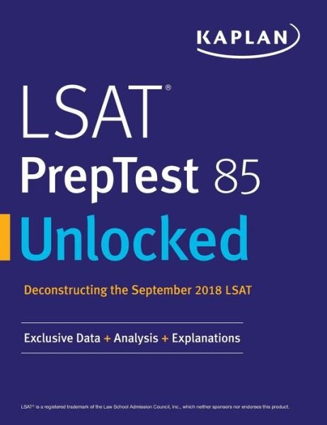 Cover for Kaplan Test Prep · LSAT PrepTest 85 Unlocked (Paperback Bog) (2019)