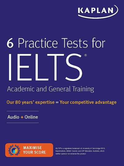 Cover for Kaplan Test Prep · 6 Practice Tests for IELTS Academic and General Training (Paperback Book) (2019)