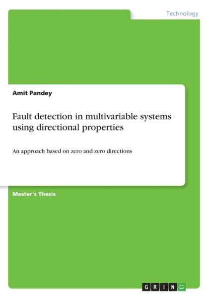 Cover for Pandey · Fault detection in multivariable (Book)