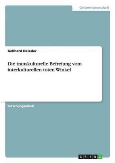Cover for Deissler · Die transkulturelle Befreiung (Book) (2014)