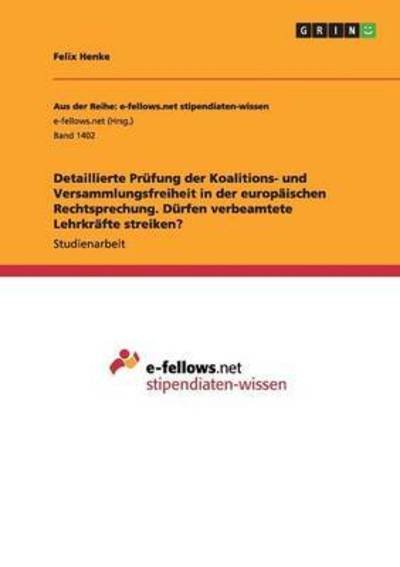 Cover for Henke · Detaillierte Prüfung der Koalitio (Book) (2015)