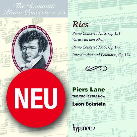 Cover for Lane / Botstein / the Orchestra Now · Ries Piano Concertos Nos 8 (CD) (2018)