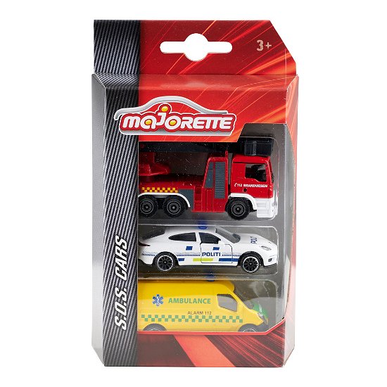 Cover for Majorette · SOS biler brandbil, ambulance, politibil 7,5cm 3stk - u/prismærke (Toys) (2020)