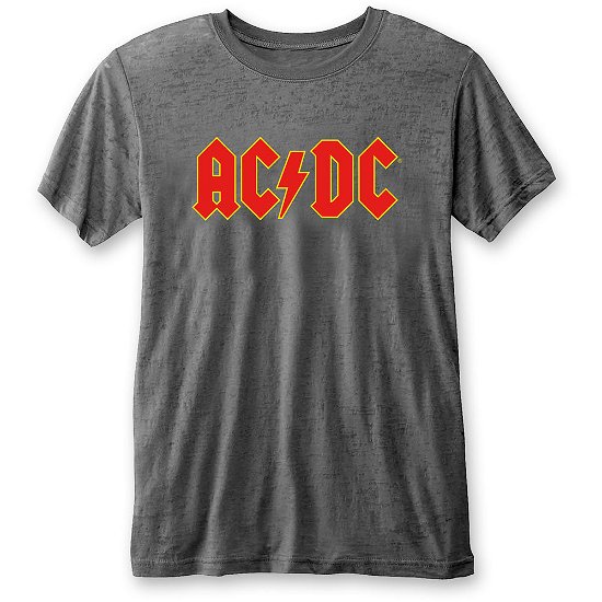 Cover for AC/DC · AC/DC Unisex T-Shirt: Logo (Burnout) (T-shirt) [size S] [Grey - Unisex edition]