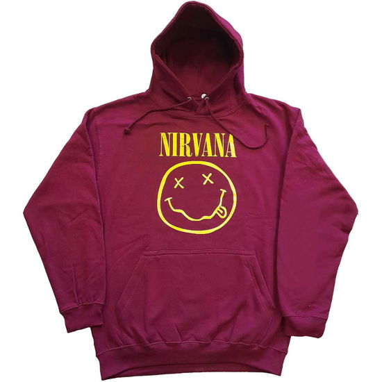 Nirvana Unisex Pullover Hoodie: Yellow Happy Face - Nirvana - Mercancía -  - 5056561026176 - 