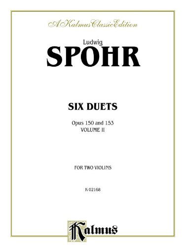 Cover for Louis · Spohr 6 Duets V2 2 Violins (Taschenbuch) [Kalmus edition] (2001)