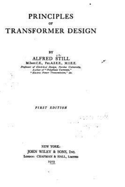 Cover for Alfred Still · Principles of Transformer Design (Paperback Book) (2016)