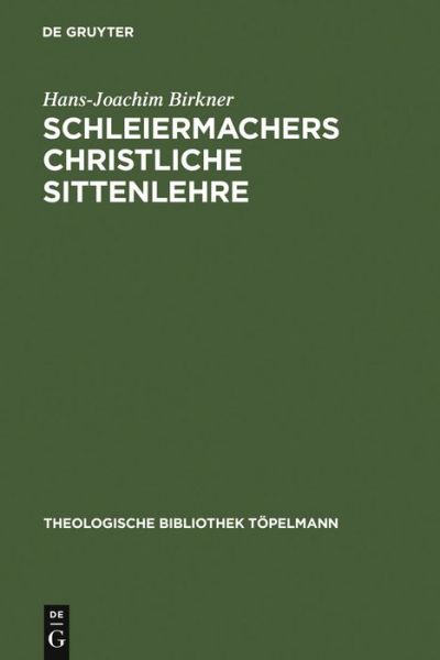 Cover for Birkner · Schleiermachers Christliche Sit (Book) (1964)