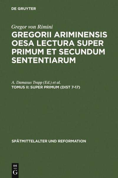 Cover for A Damasus Trapp · Super Primum (Dist 7-17) (Book) (1982)