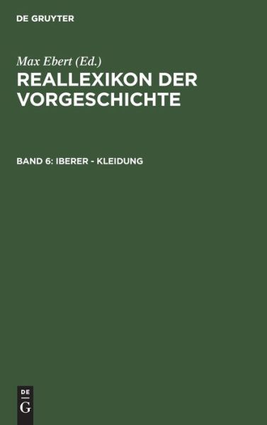 Cover for Max Ebert · Iberer - Kleidung (Book) (1926)