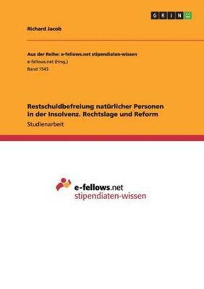 Cover for Jacob · Restschuldbefreiung natürlicher P (Book) (2015)