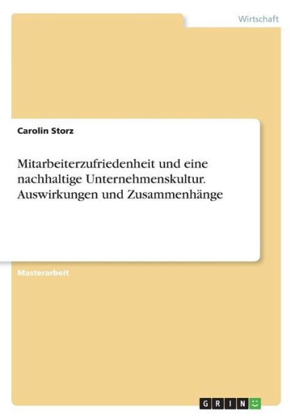 Cover for Storz · Mitarbeiterzufriedenheit und eine (Book)