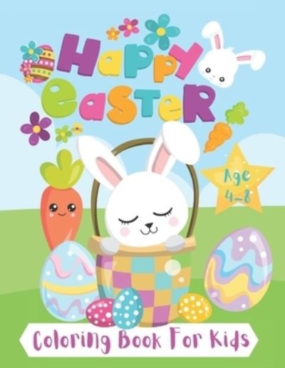 Cover for Doodleso · Happy Easter Coloring Book For Kids Age 4-8.: Jumbo Easter book for kids, 50 fun filled pages with Easter eggs, bunnies, chicks &amp; more. Great for the Holidays as a basket stuffer (Pocketbok) (2021)
