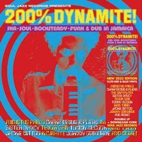 Cover for Soul Jazz Records Presents · 200% DYNAMITE! Ska, Soul, Rocksteady, Funk &amp; Dub in Jamaica (RED / BLUE VINYL) (LP) (2023)