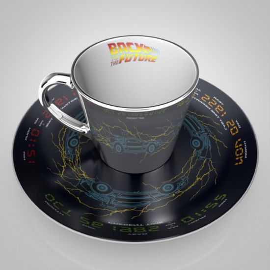 Back To The Future Delorean Mirror Mug And Plate - Back to the Future - Produtos - BACK TO THE FUTURE - 5028486482177 - 19 de março de 2022