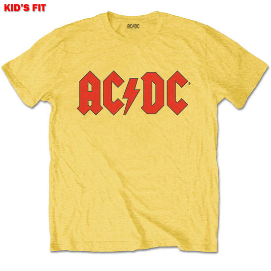 Cover for AC/DC · AC/DC Kids T-Shirt: Logo (Yellow) (11-12 Years) (T-shirt) [size 11-12yrs] [Yellow - Kids edition] (2020)