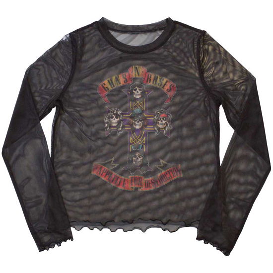 Guns N' Roses Ladies Long Sleeve T-Shirt: Appetite For Destruction (Mesh) - Guns N Roses - Merchandise -  - 5056737237177 - 
