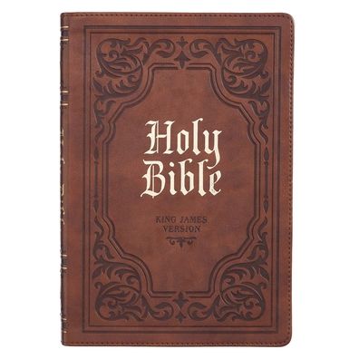 Cover for Antiqued Brown Faux Leather Large Print Thinline KJV Bible with Thumb Index (Book) (2020)