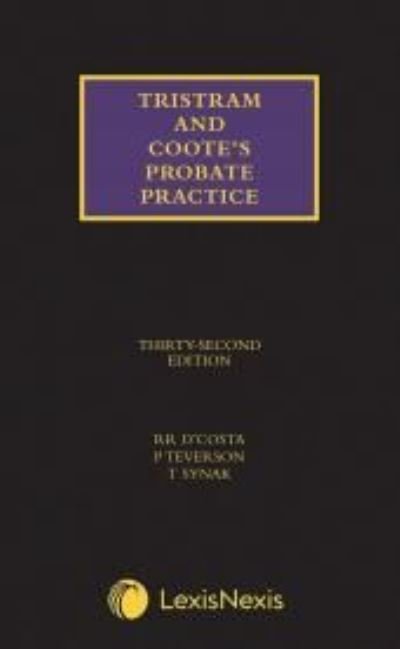 Cover for Roland D'Costa · Tristram and Coote's Probate Practice (Hardcover Book) (2020)