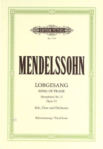 Cover for Mendelssohn · Lobgesang (Song of Praise) (Symphony No. 2) Op.52 (Partitur) (2001)