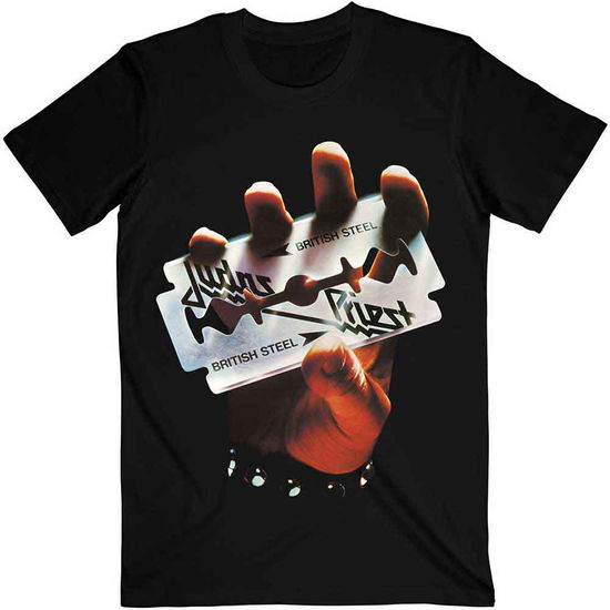 Judas Priest Unisex T-Shirt: British Steel - Judas Priest - Fanituote - ROFF - 5055295346178 - maanantai 13. toukokuuta 2013