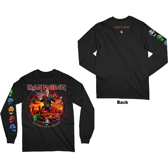 Cover for Iron Maiden · Iron Maiden Unisex Long Sleeve T-Shirt: Nights Of The Dead (Back &amp; Sleeve Print) (Klær) [size L] [Black - Unisex edition]