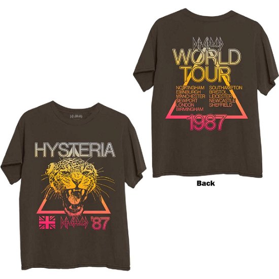 Cover for Def Leppard · Def Leppard Unisex T-Shirt: Hysteria World Tour (Back Print) (T-shirt) [size S]