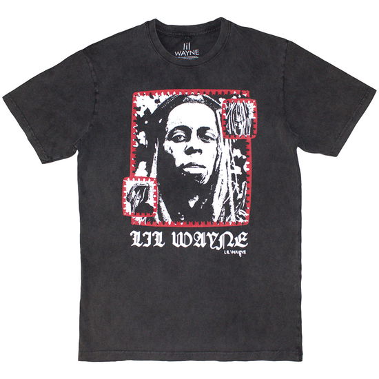 Cover for Lil Wayne · Lil Wayne Unisex Stone Wash T-Shirt: Mono Photo (Charcoal Grey) (T-shirt) [size XL] (2024)