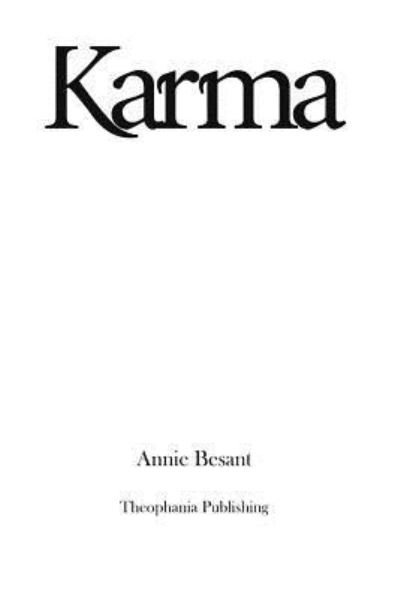 Cover for Annie Besant · Karma (Paperback Book) (2012)