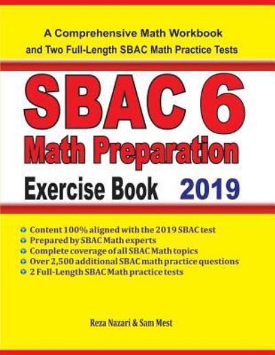 Cover for Reza Nazari · SBAC 6 Math Preparation Exercise Book (Paperback Book) (2019)