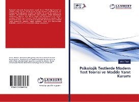 Cover for Tatar · Psikolojik Testlerde Modern Test (Book)