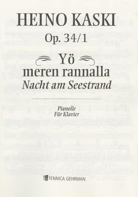 Nacht am Seestrand, Op. 34, No. 1 - Heino Kaski - Books - Warner/Chappell Music - 9789517576178 - June 1, 2004