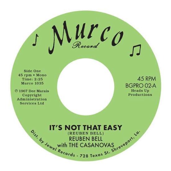Cover for Reuben Bell with the Casanovas · It’s Not That Easy (7&quot;) (2022)